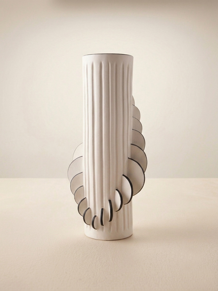 Collection Cadence– Grand Vase Écho Liseré Noir