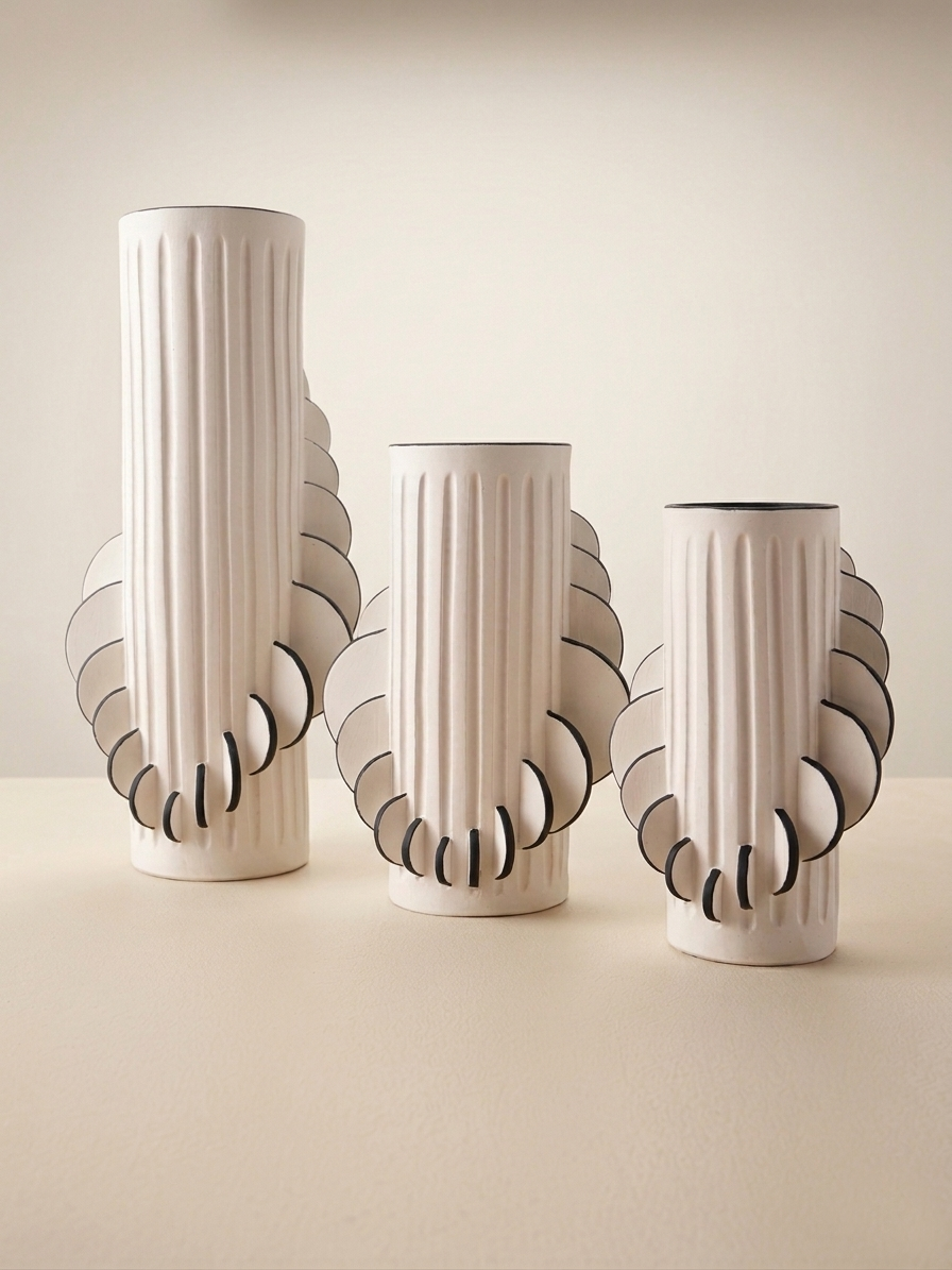 Collection Cadence– Grand Vase Écho Liseré Noir
